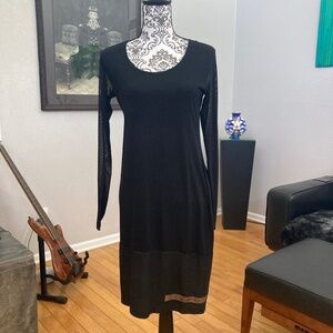 Beate Haymann Street Couture Black Sheer Sleeve Shift Dress